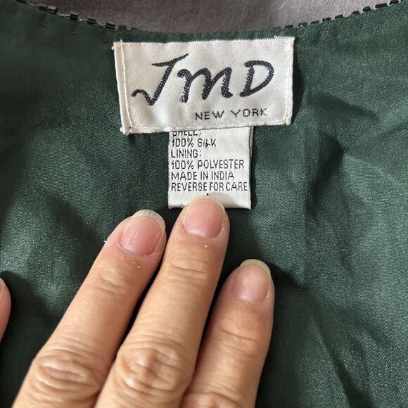 Emerald Beaded Jacket Vintage Gatsby Gold Sequins Formal Party/ Holiday SZ Large - Picture 9 of 9